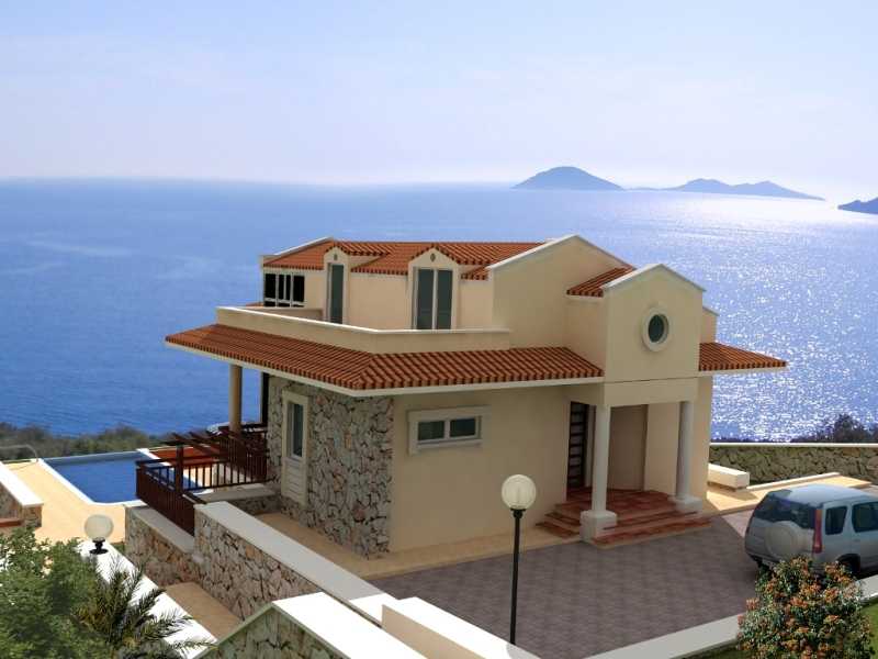 Kalkan Villa, Panoramablick auf das Meer