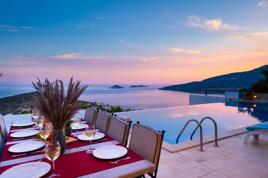 Luxury Sea View Kalkan Villa - Alfresco dining with a view