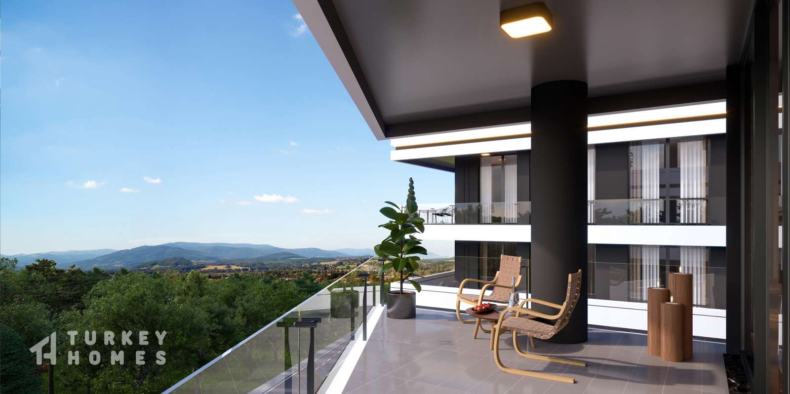 Luxury Apartments In Bursa - Large nature view balconies