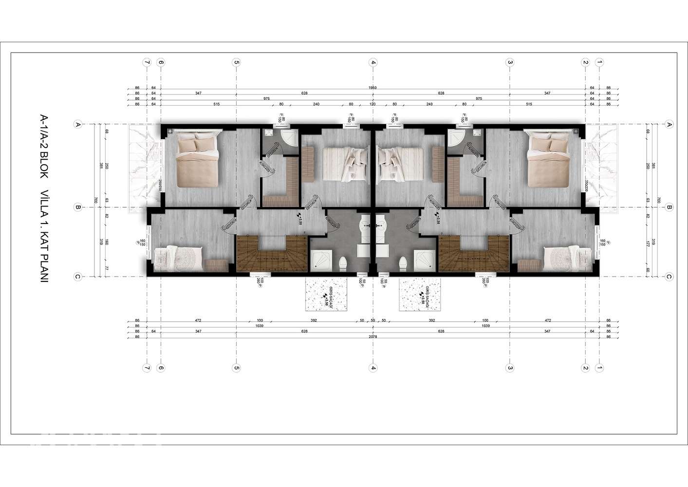 New Traditional Villas in Silivri-  1st Floor Plan