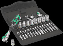 8100 SA 6 Zyklop Speed Ratchet Set, 1/4" drive, metric, 28&nbsp;pieces