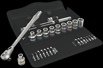 8100 SC 8 Zyklop Metal Ratchet Set with switch lever, 1/2" drive, metric, 28&nbsp;pieces